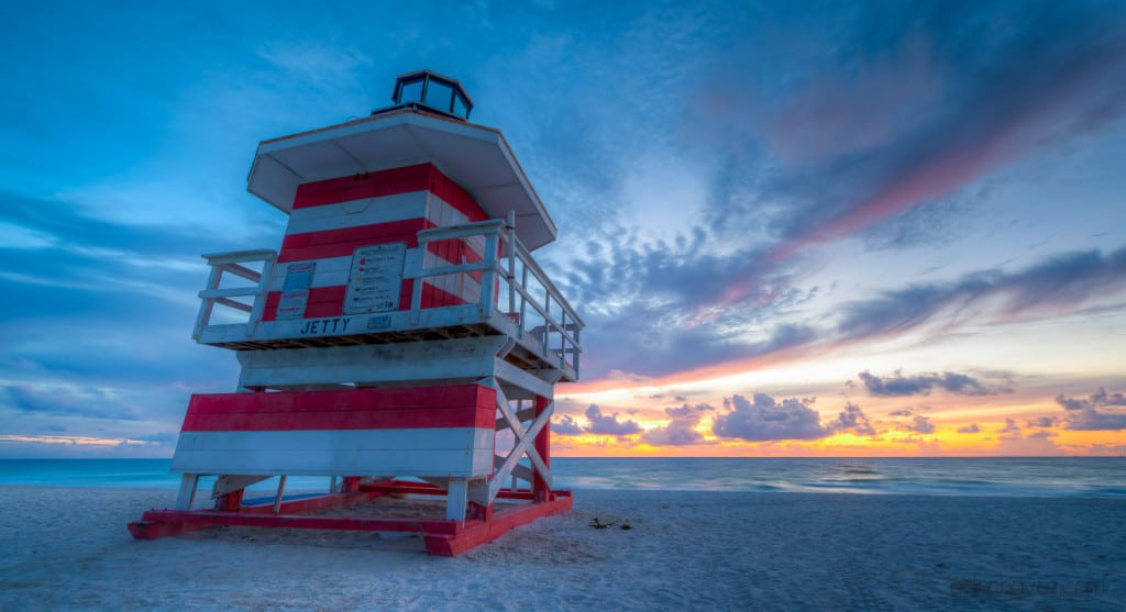 Miami Beach iconic lifeguard towers