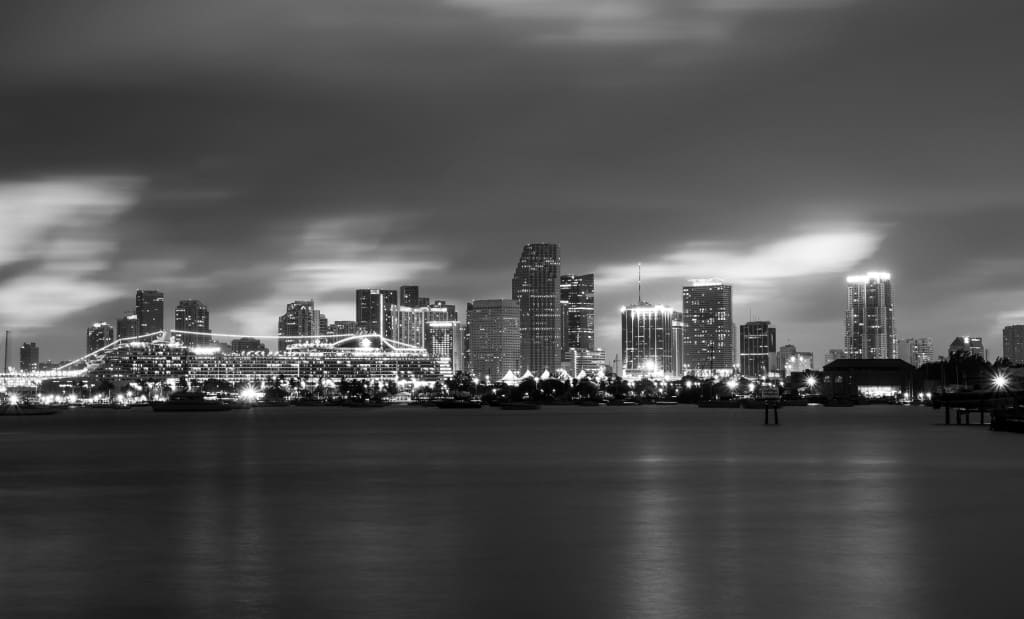 Miami Skyline Black & White Edit