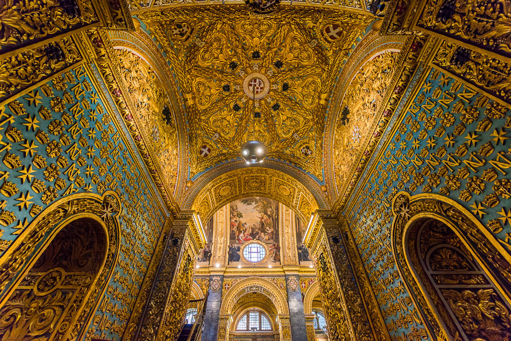 Saint John's Cathedral in Malta Church made out of gold in malta valletta 