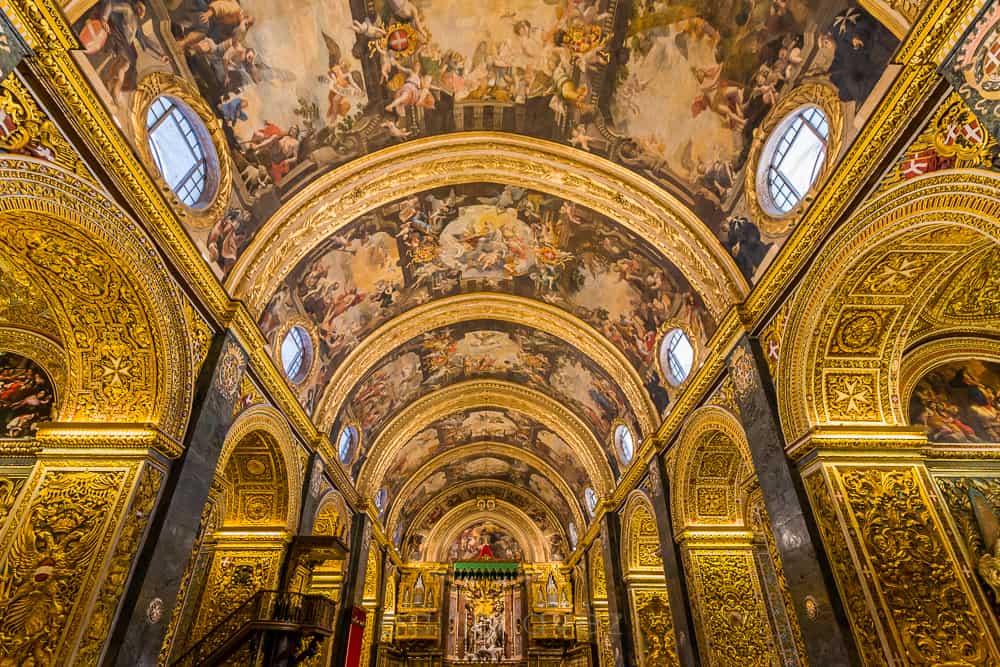 Pure Gold golden church, valletta malta church 