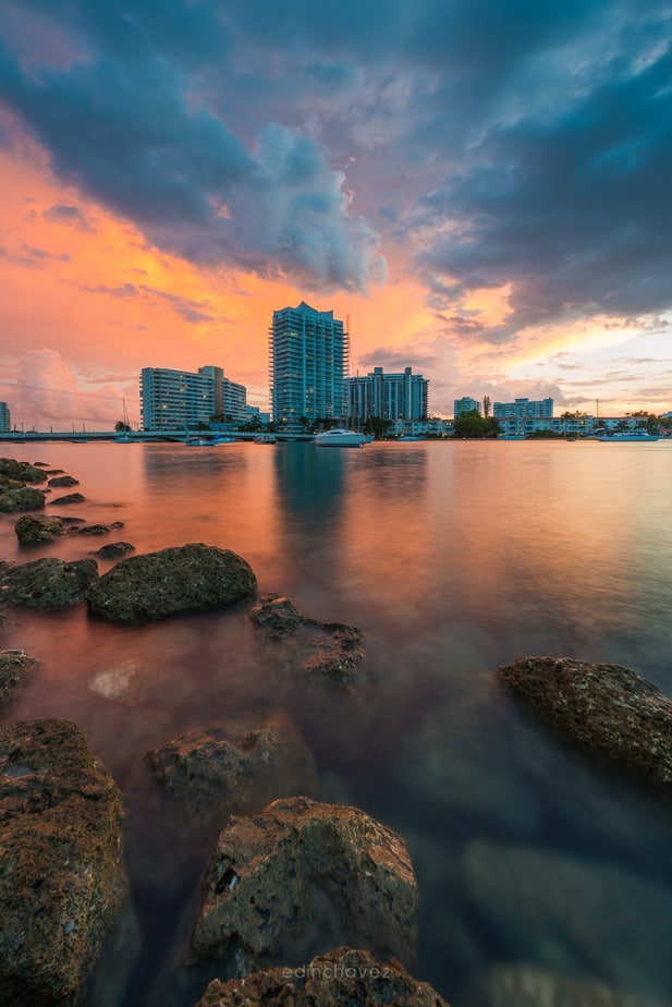 sunset at maurcie gibbs park Best Miami Beach Photography Spots
