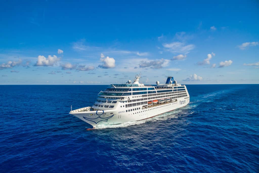 Photos of a crew ship out at sea