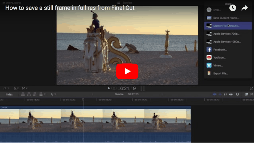 Save a high res screen shot final cut