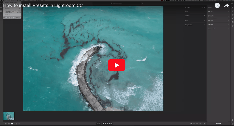 Install lightroom presets in cc