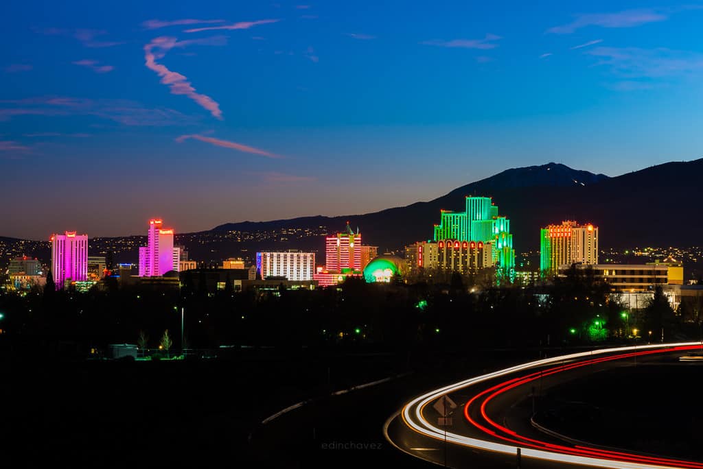 best places to photograph reno nevada at night