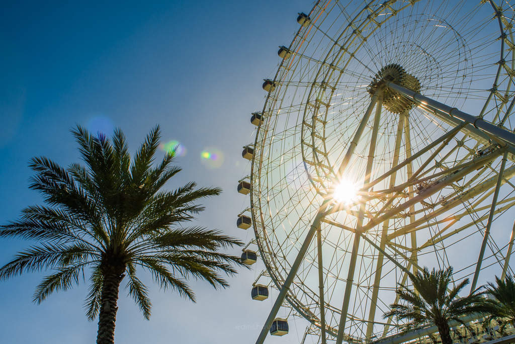 Photos of the Orlando eye at sunset