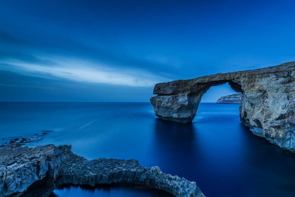 Sunset photo of Azure Window in Gozo Malta