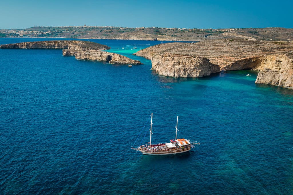Views form Comino Island in Malta Gozo Snorkling ship