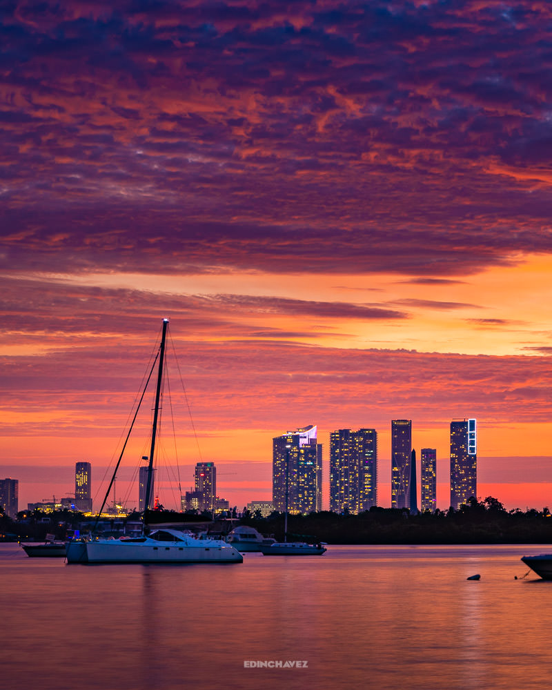 Miami skyline at night