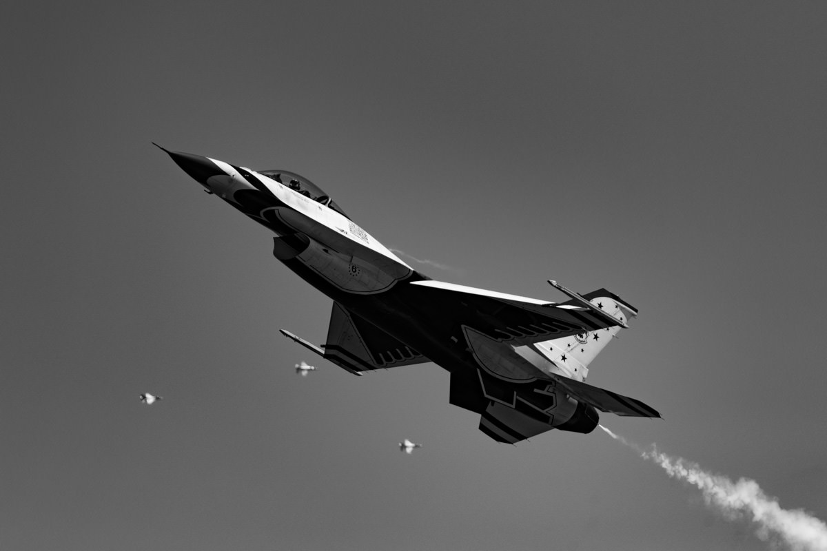 US Air Force Thunderbirds Black and White Fine Art Photography Print | Edin Chavez | Award-Winning Aviation Photography