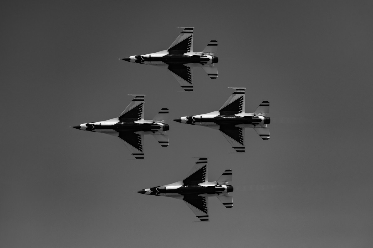 US Air Force Thunderbirds Black and White Fine Art Photography Print | Edin Chavez | Award-Winning Aviation Photography
