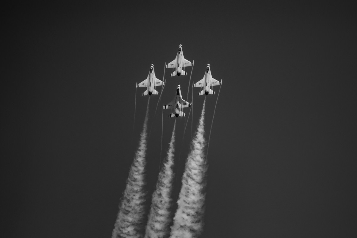 US Air Force Thunderbirds Black and White Fine Art Photography Print | Edin Chavez | Award-Winning Aviation Photography