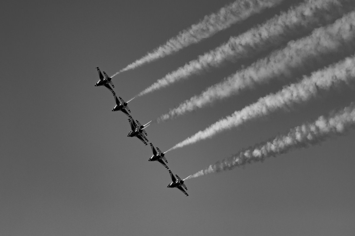 US Air Force Thunderbirds Black and White Fine Art Photography Print | Edin Chavez | Award-Winning Aviation Photography