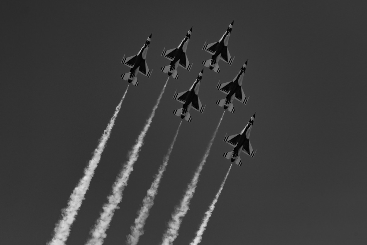 US Air Force Thunderbirds Black and White Fine Art Photography Print | Edin Chavez | Award-Winning Aviation Photography