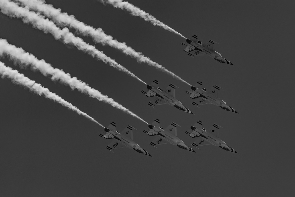 US Air Force Thunderbirds Black and White Fine Art Photography Print | Edin Chavez | Award-Winning Aviation Photography