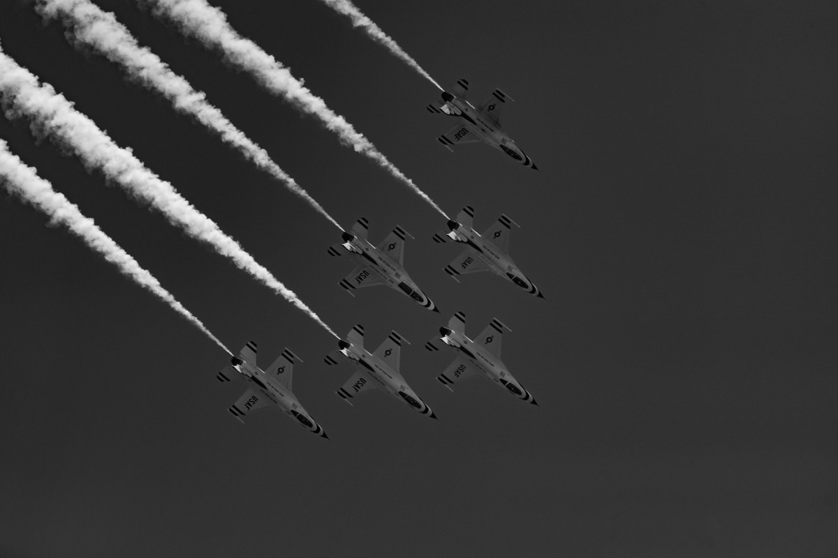 US Air Force Thunderbirds Black and White Fine Art Photography Print | Edin Chavez | Award-Winning Aviation Photography