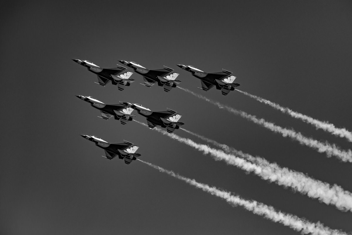 US Air Force Thunderbirds Black and White Fine Art Photography Print | Edin Chavez | Award-Winning Aviation Photography