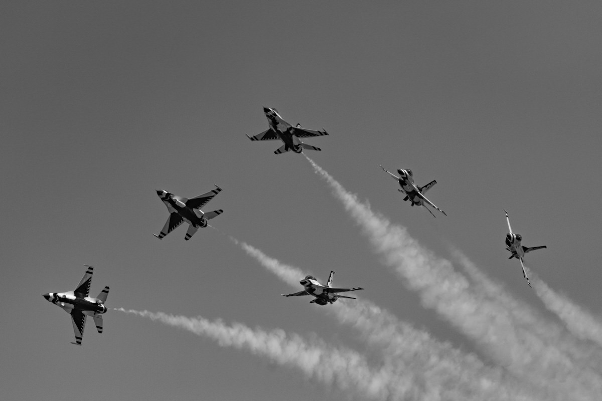 US Air Force Thunderbirds Black and White Fine Art Photography Print | Edin Chavez | Award-Winning Aviation Photography