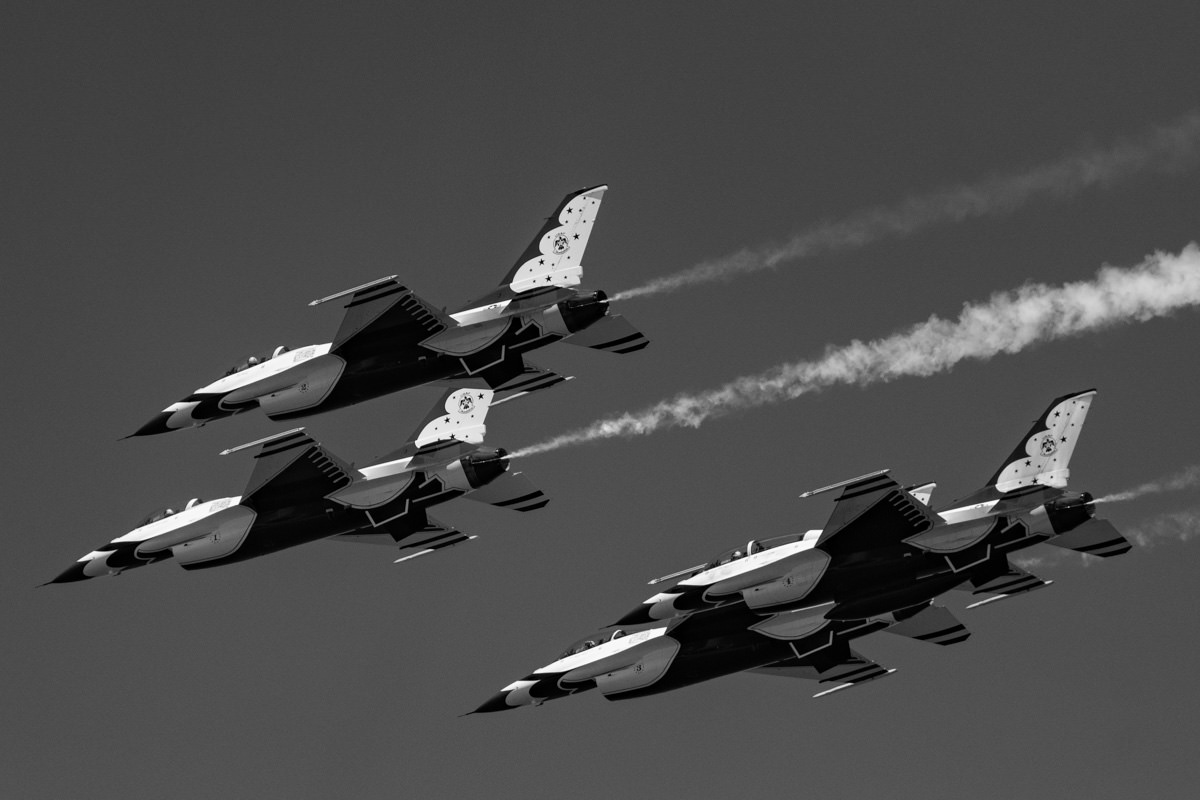 US Air Force Thunderbirds Black and White Fine Art Photography Print | Edin Chavez | Award-Winning Aviation Photography