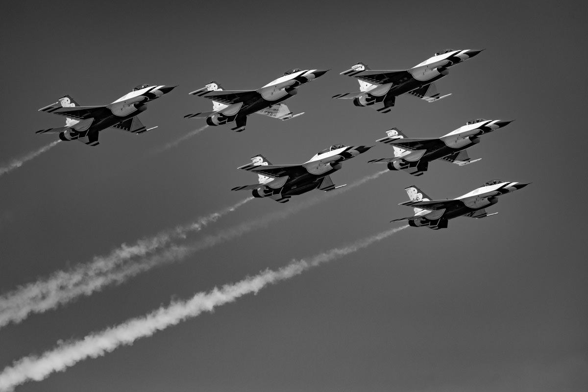 US Air Force Thunderbirds Black and White Fine Art Photography Print | Edin Chavez | Award-Winning Aviation Photography