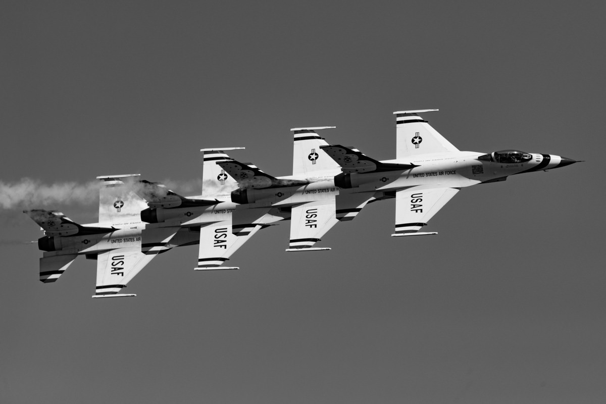 US Air Force Thunderbirds Black and White Fine Art Photography Print | Edin Chavez | Award-Winning Aviation Photography