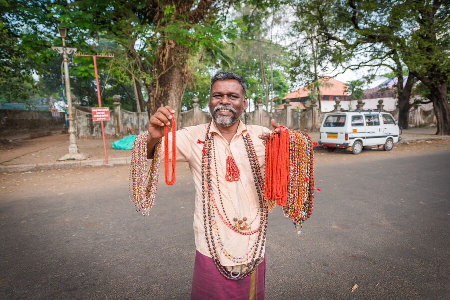 Fine art documentary print of an Indian village elder, quiet dignity and a lifetime of experience visible in a perfectly composed environmental portrait