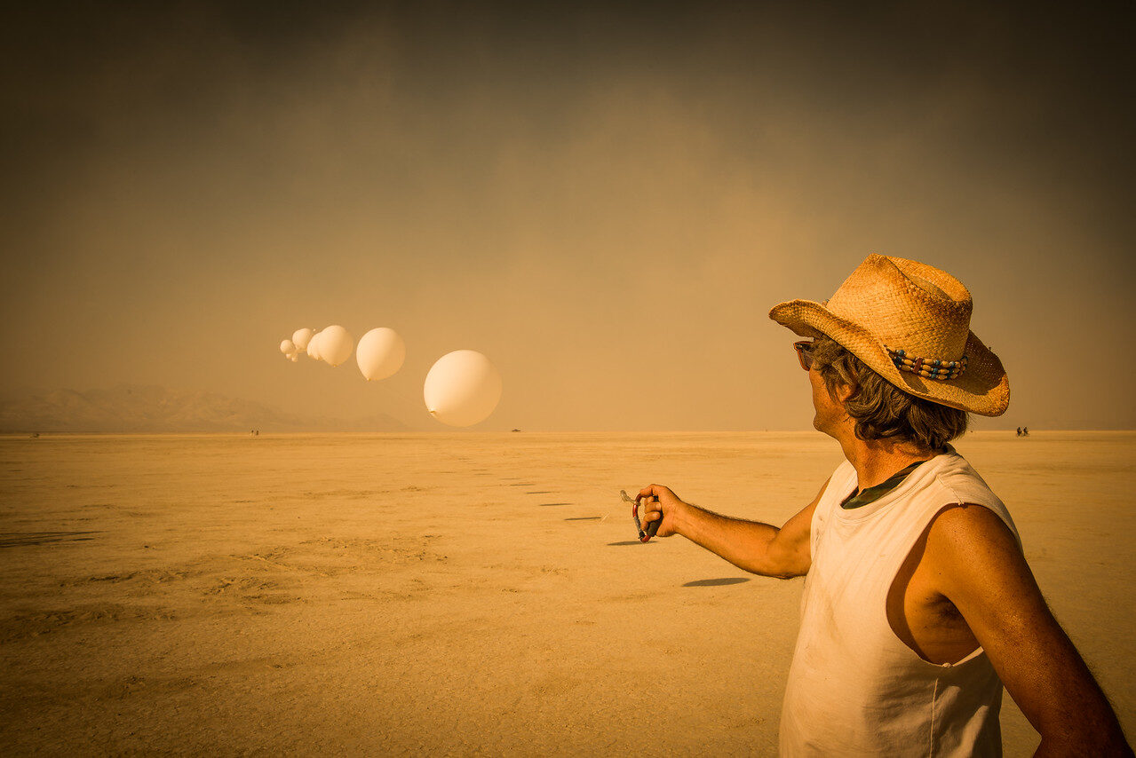 documentary photography fine art print — otherworldly Burning Man, Black Rock City, Nev…